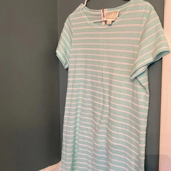 STS - Sail to sable dress - size L - sea foam green and white stripes - Picture 3 of 8